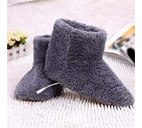 Dilwe Zapatos Calentadores de Pies de Invierno, Zapatos con Calefacción Eléctrica Suave, Botas de Nieve con Calefacción USB de Felpa, Núcleo Calefactor de Fibra de Carbono, Lavable para Mujeres,