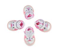 Dilwe Zapatos para Perros de Verano, Malla Transpirable, Antideslizante, Protector de Patas para Cachorros, para Caminar Al Aire Libre, Acampar, Paquete de 4