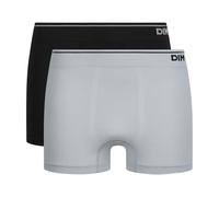 Dim Bóxer Unno sin costuras algodón Negro/Gris Cielo XL Pack de 2 para Hombre