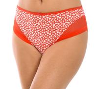 Dim Braga Generous Clásico X1, Bragas Mujer, Rojo Con Flores Blancas, XL