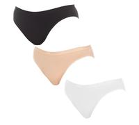 DIM Bragas para mujer Les Pockets Ecodim Coton Pack de 3 Blanco/Piel/Negro M
