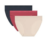 Dim Les Pockets Ecodim Coton Confortable X3 Bragas, Beige Marfil/Silky RSE/Gr Granito, L (Pack de 3) para Mujer