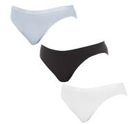 Dim Les Pockets Ecodim Coton Pack de X3, Bragas Mujer, Noir/Gris Blanco, L