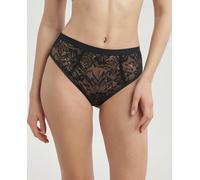 Dim Braga talle alto coordinada con encaje tropical. Negro 38/M