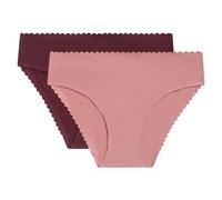 Pack 2 bragas algodón sin costuras talle medio Body Touch DIM - Rosa/Burdeos / L (42-44)
