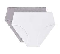 Dim Braguita Mujer Talle Alto Body Touch Easy x2, Blanco/Gris, XS-S
