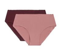 Dim Braguitas Altas Body Touch X2, Bragas maxi Mujer, Rosa/Rubí, L