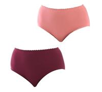 Dim Braguitas Altas Body Touch X2, Bragas maxi Mujer, Rosa/Rubí, L