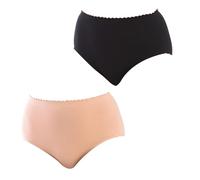 Lote de 2 braguitas altas Body Touch Easy Mujer Talla 40/42. Color Negro