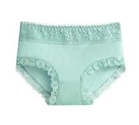 Dim Braguitas Mujer Ropa Interior de Cintura Alta con Dobladillo de Encaje para Mujer, de Talla Grande, de algodón, Transpirable Bragas Altas Fajas Mujer (AG, M)