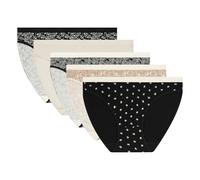 Dim Culotte Femme Les Pockets Coton x5 | Lot de Slips Multicolores | Confort Coton & Élasthanne | Ceinture Douce | Style Quotidien