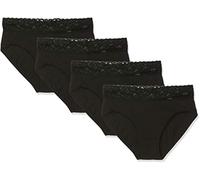 Lote de 3 braguitas maxi + 1 gratis de algodón stretch Mujer Talla 44/46. Color Negro