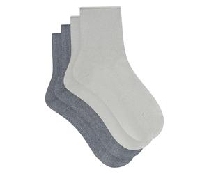 Dim Femme - Mi-Chaussettes Stellaire x2 | Confort Doux | Style Élégant | Touches Métallisées Discrètes