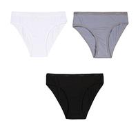 DIM Girl - Braguitas Les Pockets Ecodim Algodón x3 | Ultra Suave y Confortable | Algodón y Elastano | Libertad de Movimiento, Blanco, 14 años