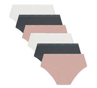 DIM - Juego de Boxers Les Pockets Ecodim Ropa Interior 6 Mujer, Gr Gran/RSE Arcilla/BLC, L