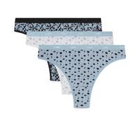 Dim Les Pockets Colours & Patterns x3 Tanga, Lote Flores Azul, 3 Mujer
