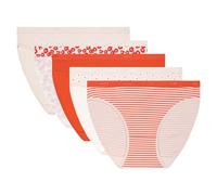 Dim Les Pockets Coton Confort Pack Adapta X5, Bragas Mujer, Rojo/Rosa/Blanco, S