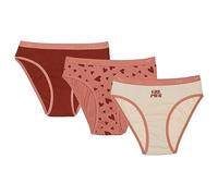 Dim Les Pockets Coton Suave Confortable X3, Bragas Niñas, Corazones / Arena / Ladrillo, 8 años