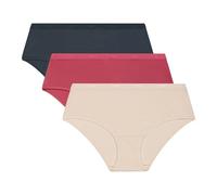 Dim Les Pockets EcoDIM Coton Finitions Extra-Plates x3 Boxer, Beige Ivoi/Silky RSE/GR Granit, L (Juego de 3) Mujer