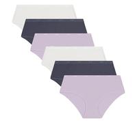 Dim Lot de Boxers Les Pockets Ecodim Ropa Interior, Suave Lila/Blanco/Azul Turquín, M (Pack de 6) para Mujer
