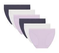 Dim Lot de Culottes Les Pockets Ecodim Ropa Interior, Suave Lila/Blanco/Azul Turquín, S (Pack de 6) para Mujer