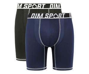 DIM Lote de 2 bóxers largos DIM SPORT. Color Negro + Azul Marino