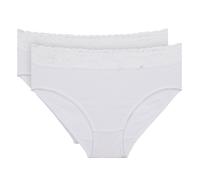 DIM Lote de 2 bragas Coton Stretch Féminine. Color blanco