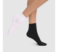 DIM Lote de 2 calcetines modal. Color Negro/Blanco