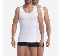 DIM Lote de 2 camisetas de tirantes ECODIM COTON. Color Blanco