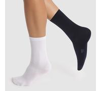 Lote de 2 pares de calcetines semialtos Mujer Talla 35/38. Color Blanco