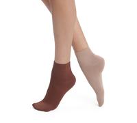 DIM Lote de 2 pares de calcetines SKIN. Color Topo / Capuchino