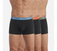 DIM Lote de 3 boxers altodón stretch. Color Negro + azul + naranja
