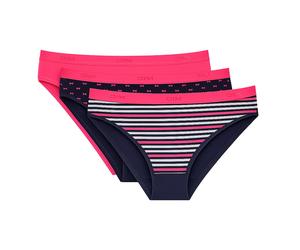 DIM Lote de 3 bragas Les Pockets de algodón stretch. Color rayas + liso + lunares