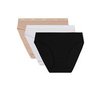 Dim Les Pockets Ecodim Coton Pack de X3, Bragas Mujer, Blanco/Piel/Negro, S