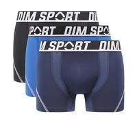 DIM Lote de 3 calzoncillos bóxer DIM SPORT. Color Azul + azul marino + negro