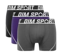 DIM Lote de 3 calzoncillos bóxer DIM SPORT. Color Negro + violeta + gris