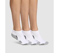 DIM Lote de 3 pares de calcetines bajos de deporte. Color blanco/gris