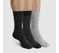 DIM Lote de 3 pares de calcetines COTON STYLE. Color negro + gris + gris oscuro