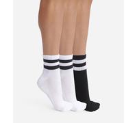 Dim Femme - Socquettes EcoDim Sport Style x3 | Sport Confort | Semelle Rembourrée | Coupe Cheville | Coton Doux Respirant