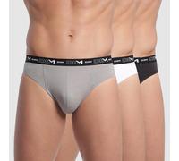 DIM Lote de 3 slips Coton Stretch. Color Negro + Gris + Blanco