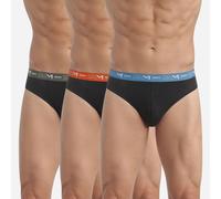 DIM Lote de 3 slips Coton Stretch. Color Negro + naranja + azul