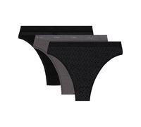 DIM Lote de 3 tangas Les Pockets Coton. Color Estampado negro + estampado marrón + negro