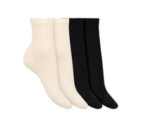 DIM Lote de 4 pares de calcetines de altura media THERMO POLAIRE. Color crudo + negro