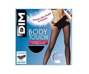DIM Media Mujer Body Touch Voile Transparente x1, Cinturilla Ultra Suave, Confort Absoluto, Efecto Segunda Piel, Invisible Bajo la Ropa, Negro, L