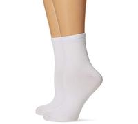 Lote de 2 pares de calcetines bajos suaves Skin Mujer Talla 37/41. Color Blanco