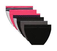 Dim Mujer Braga, Lote Bonito Rosa/Lote Negro Logo, 40-42 Pack de 6