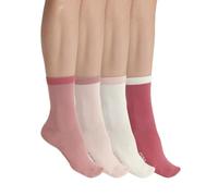 Dim Mujer - Calcetines de media caña Ecodim Mode x4 | Mezcla de algodón suave | Paleta de colores atemporal | Certificado OEKO-TEX, Multicolor, Talla Única