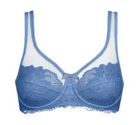 DIM Mujer - Sujetador Essentiel Generous x1 | con Aros | Sujeción cómoda | Encaje y Tul Transparente, Azul, 95D