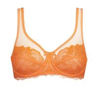 DIM Mujer - Sujetador Essentiel Generous x1 | con Aros | Sujeción cómoda | Encaje y Tul Transparente, Naranja, 100C