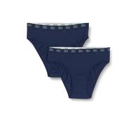 DIM Pack Braguitas de algodón orgánico x2, Bragas para Niña, Azul (Blue), 14 años